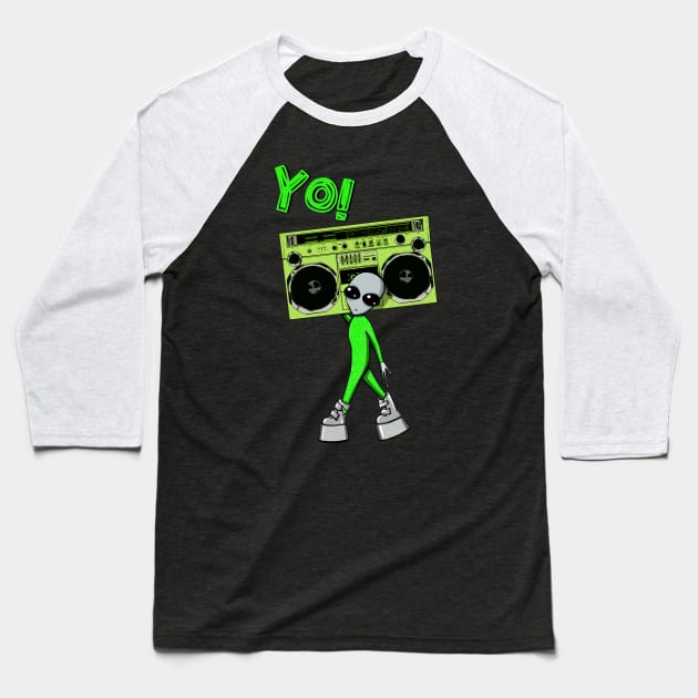 Yo alien Baseball T-Shirt by Simmerika